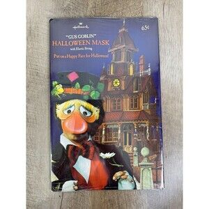 Vintage Hallmark Halloween Paper Face Mask ‘Gus Goblin’ Clown Hobo USA Made